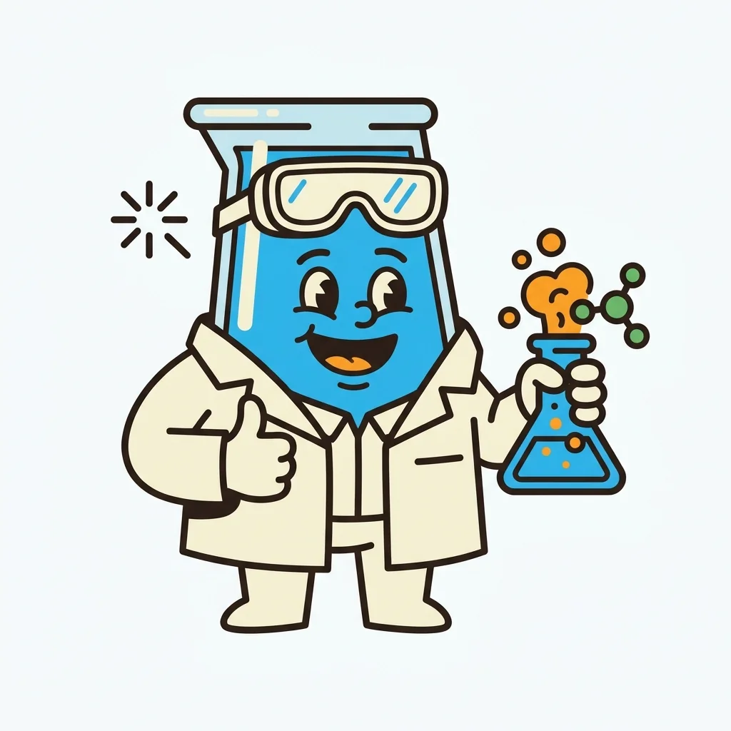 ChemQuest mascot praising