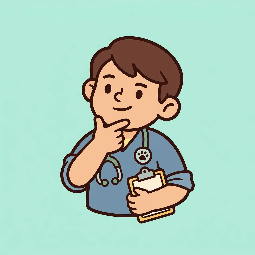 CreatureCare mascot thinking