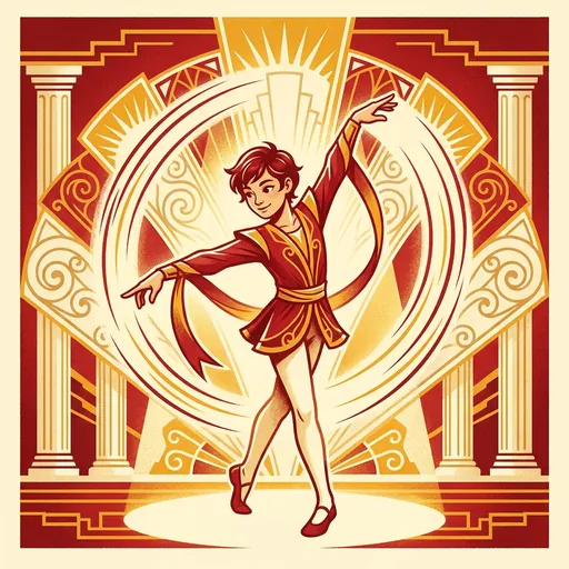 DanceQuest mascot demonstrating