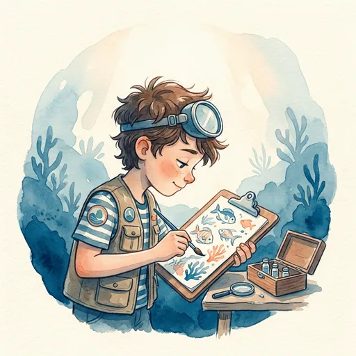 DepthQuest mascot working