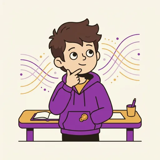 FocusForge mascot thinking