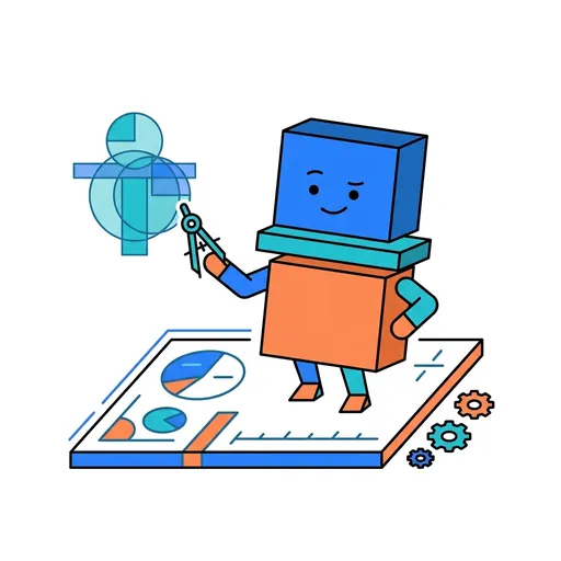FractionForge mascot demonstrating