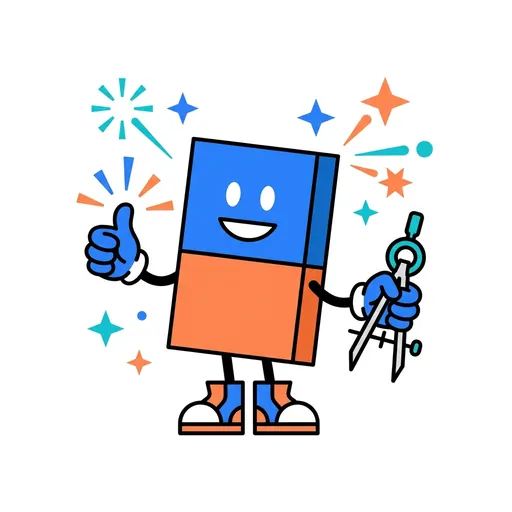 FractionForge mascot praising