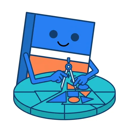 FractionForge mascot working