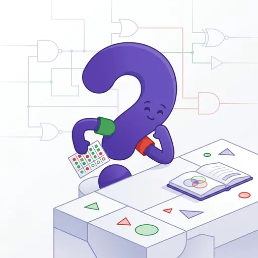 LogicQuest mascot working