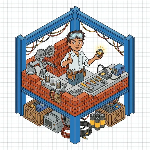 MakerForge mascot encouraging
