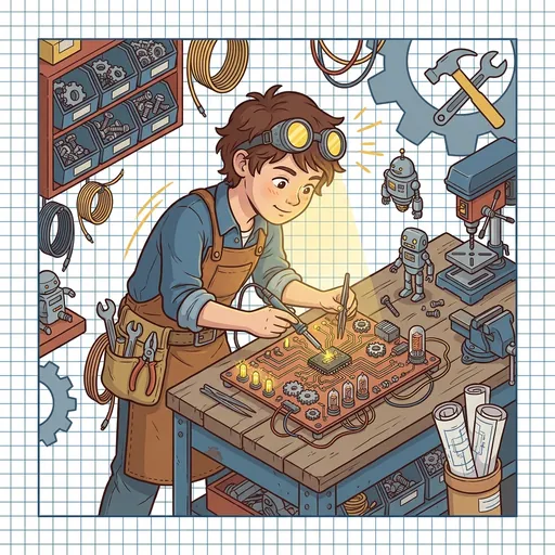 MakerForge mascot working