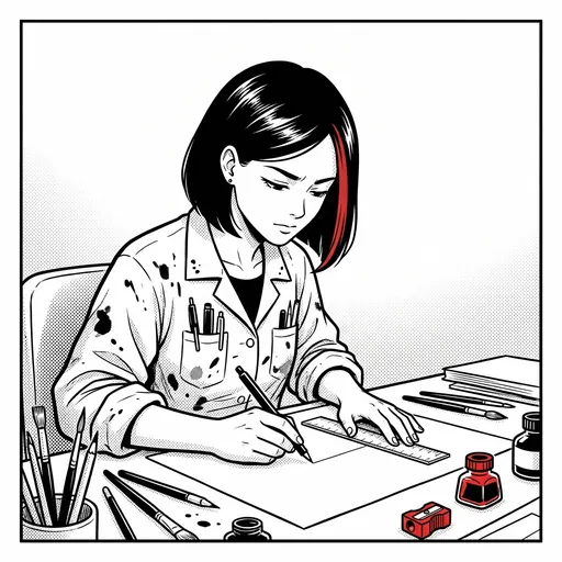 MangaForge mascot working