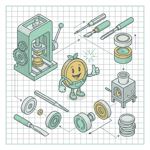 MintForge mascot praising