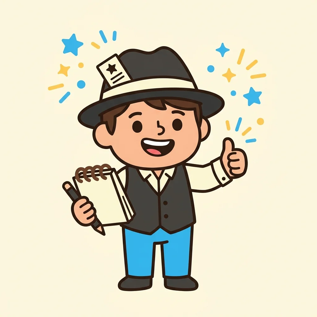 NewsForge mascot praising
