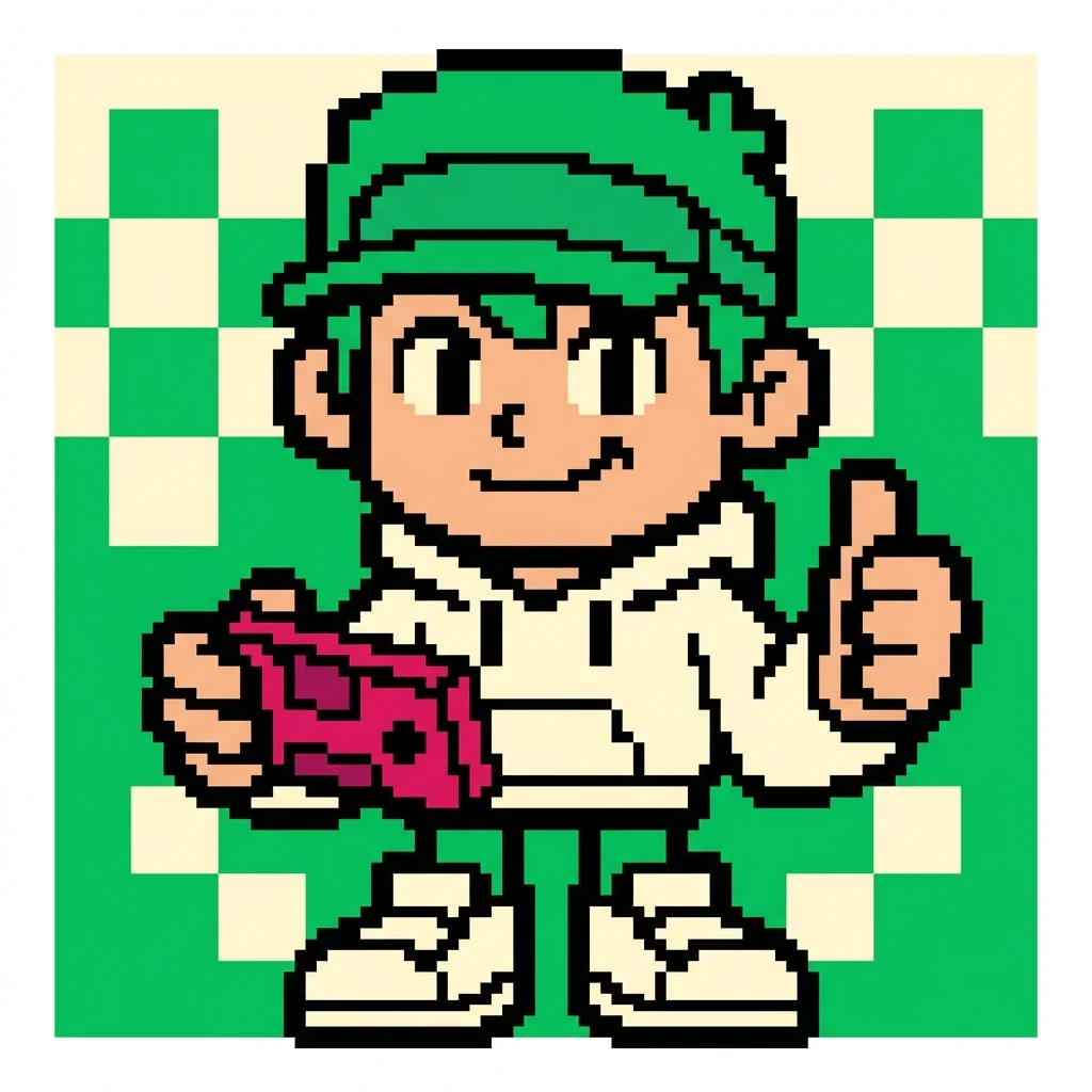PixelForge mascot encouraging
