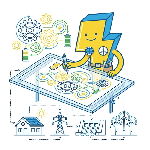 PowerForge mascot working