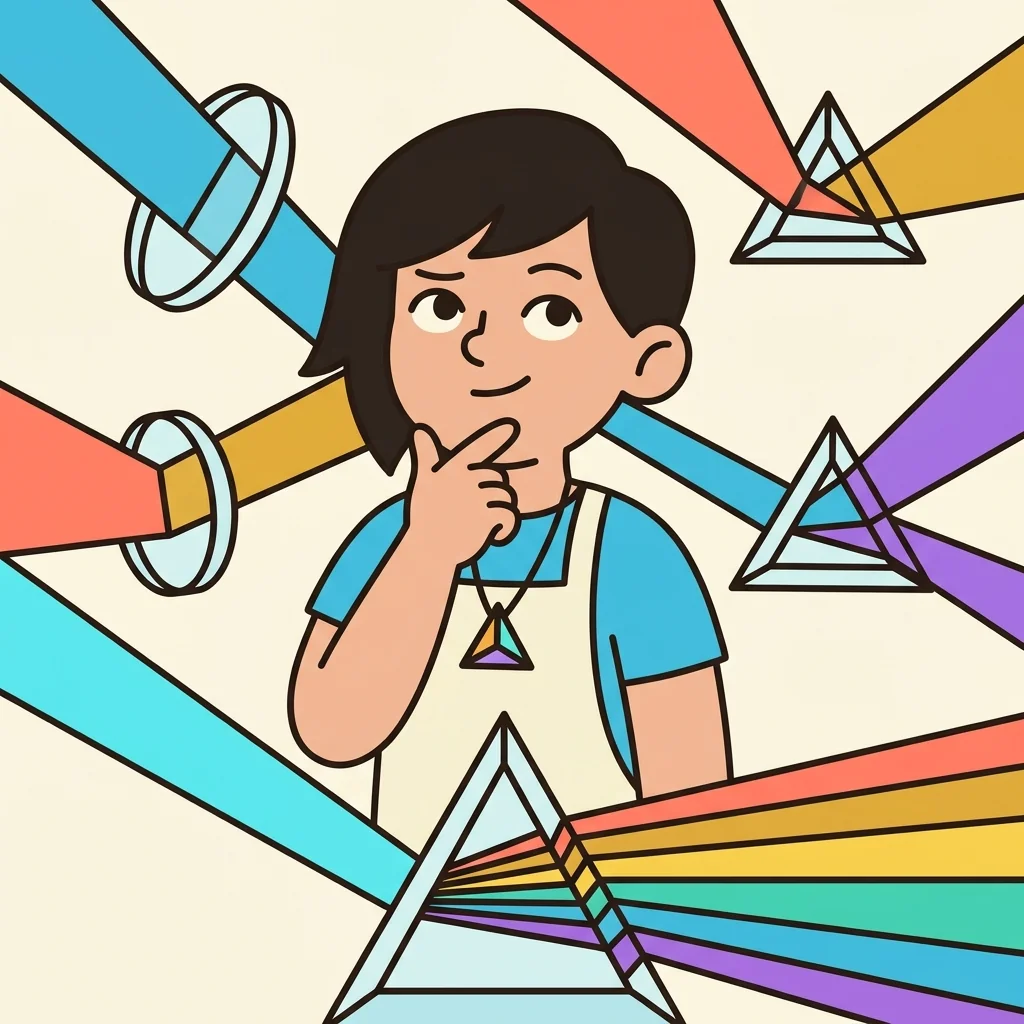 PrismForge mascot thinking