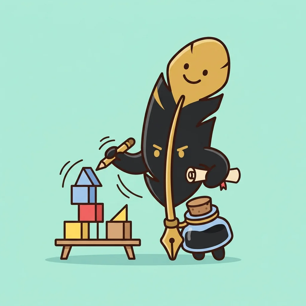 QuillSpell mascot demonstrating