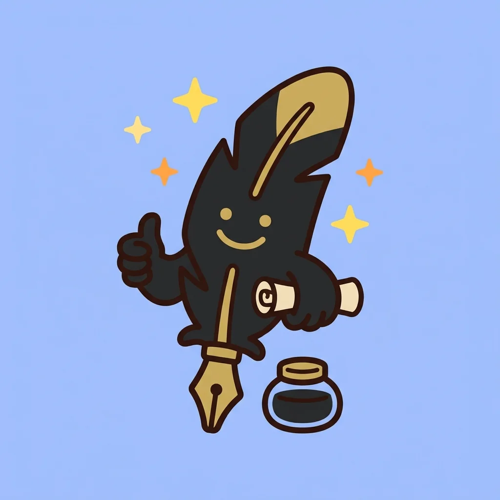 QuillSpell mascot praising