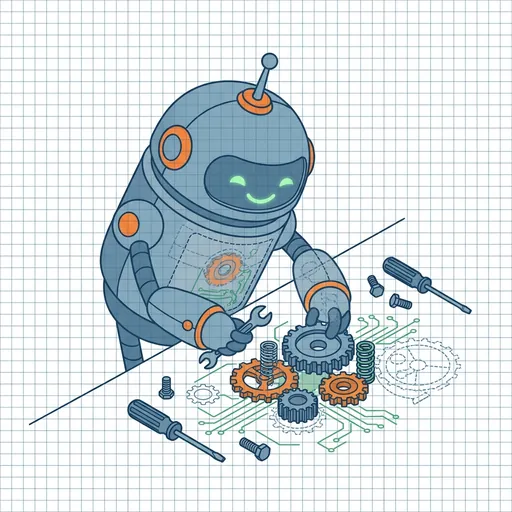 RoboForge mascot working
