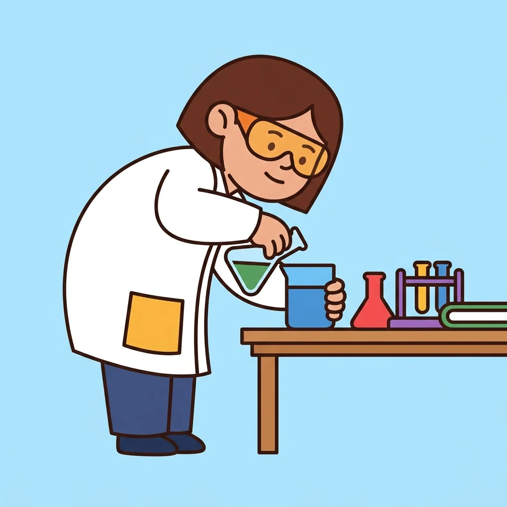 SaffronLab mascot working