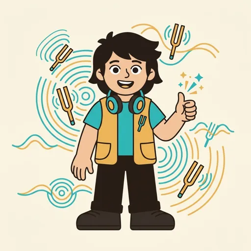 WaveForge mascot praising