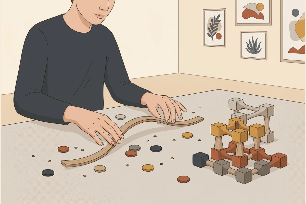 An older teen fitting a model curve through scattered data dots