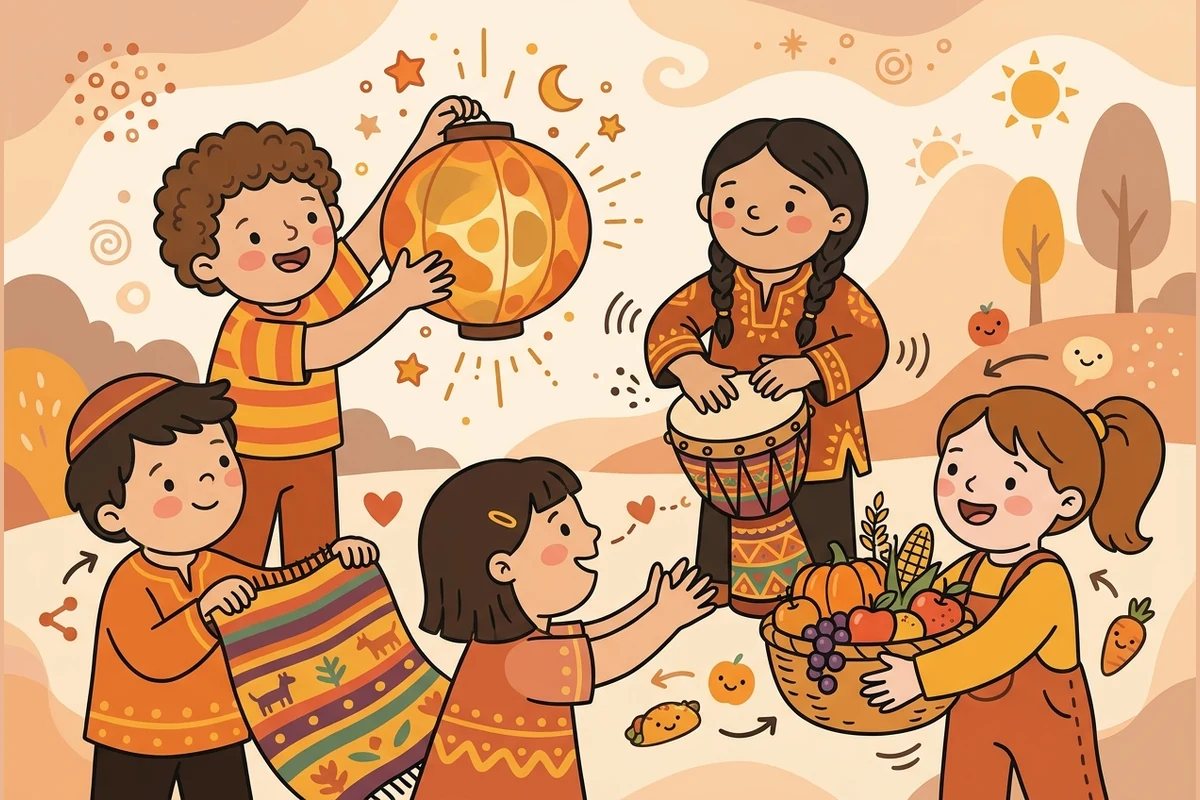 Kids sharing traditions around respectful cultural symbols