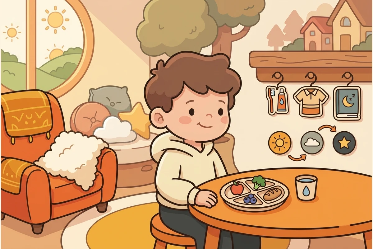 Wellness world: a child taking gentle care of themselves